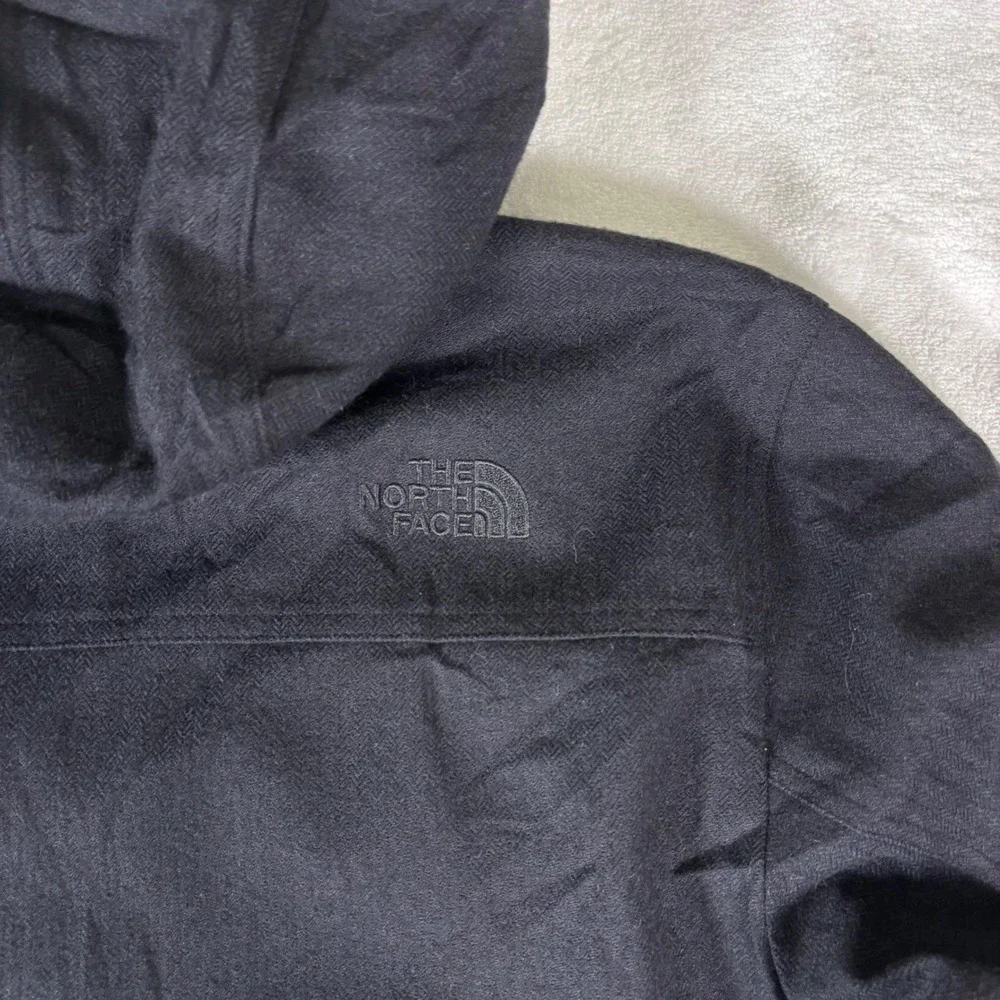North Face Mens Wool Hooded Parka‎ Jacket Large Dark Charcoal Gray Warm Winter